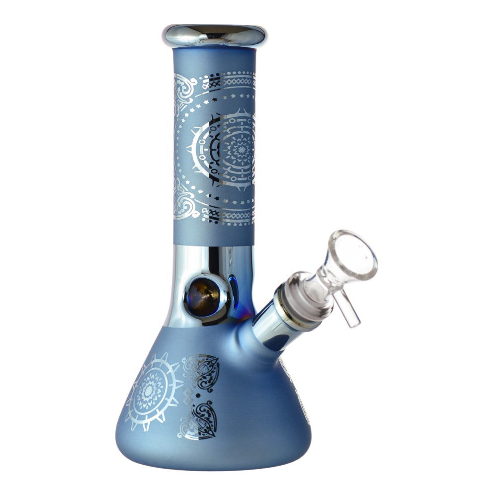 8" Leaf Glow Electroplated Beaker Water Pipe