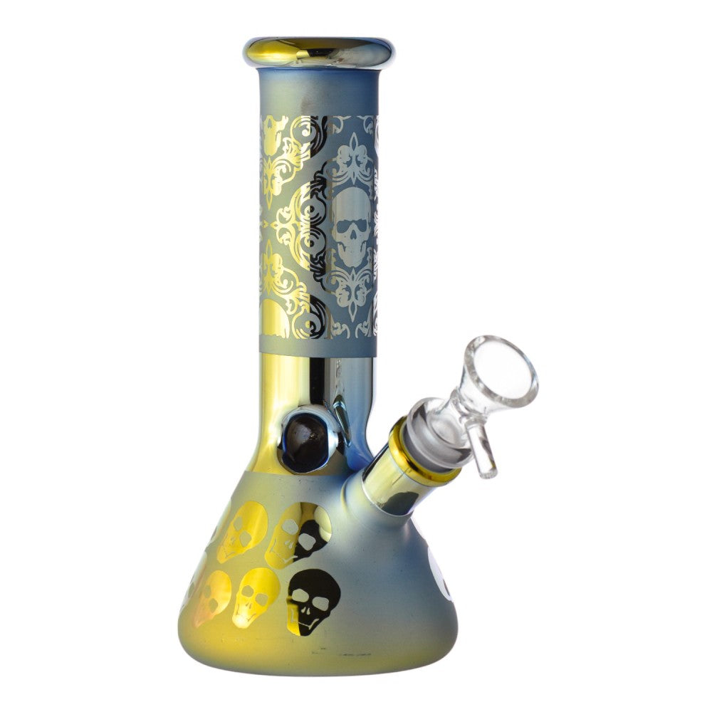 8" Leaf Glow Electroplated Beaker Water Pipe
