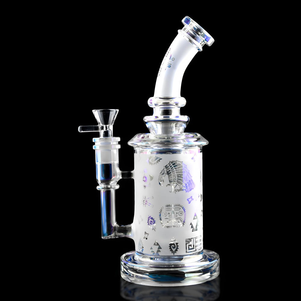 On Point Glass - 10" Sand Blasted Art Shower Perc Water Pipe