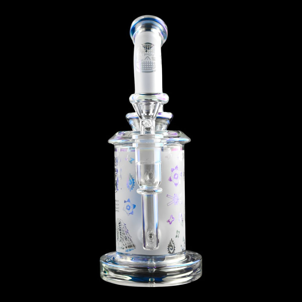 On Point Glass - 10" Sand Blasted Art Shower Perc Water Pipe