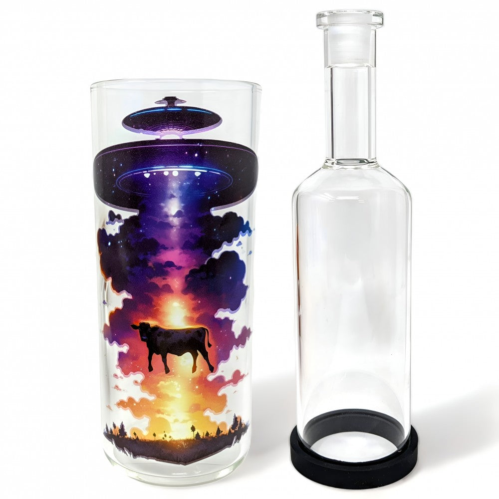 On Point Glass - 8" Boogie W/ Bovines - Cow Abduction Gravity Water Pipe